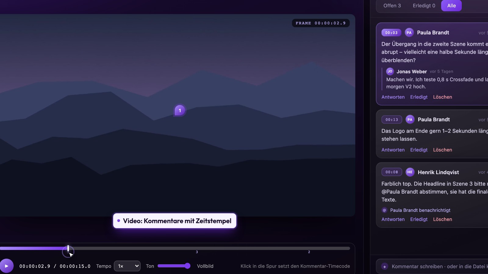 Screenshot EVOAR Files: Videos prüfen, Sekunde für Sekunde